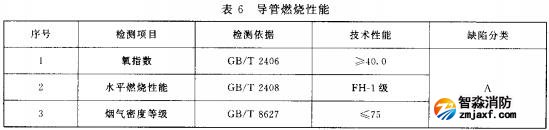 表6 導管燃燒性能